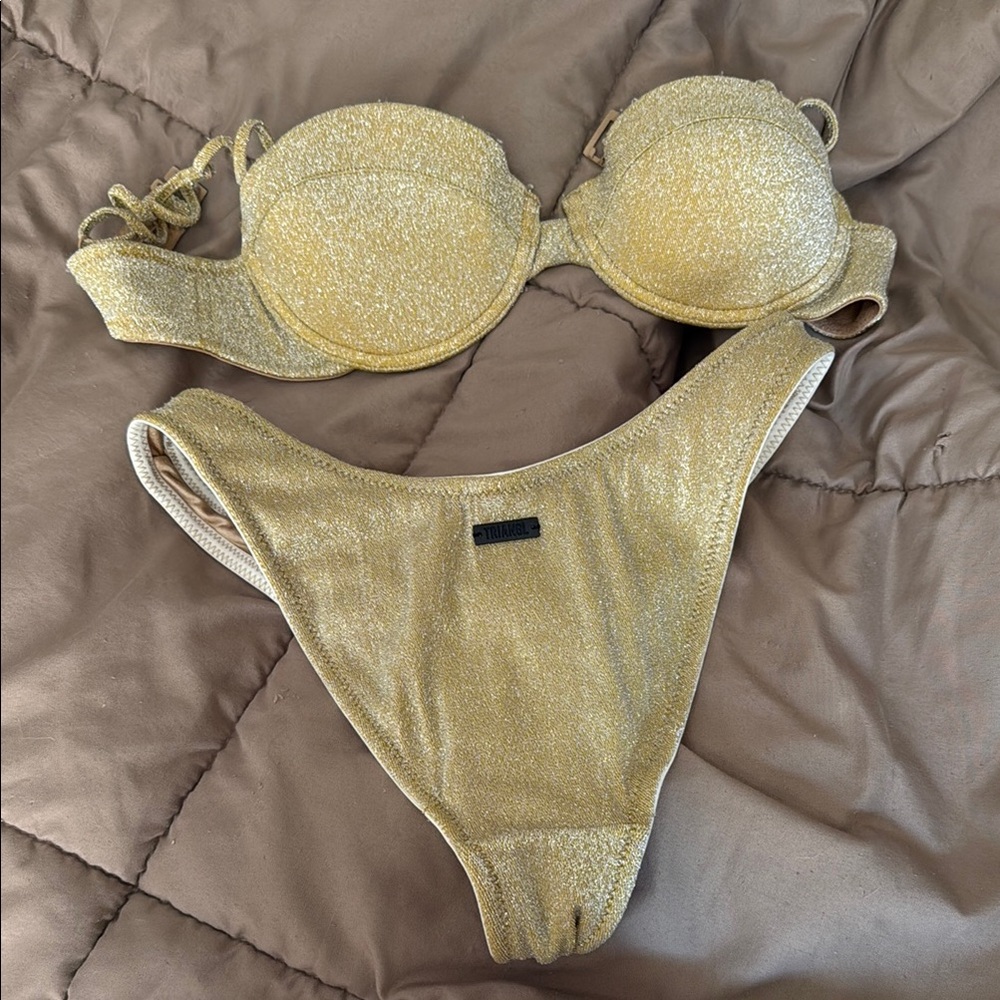 Triangl Swimwear Gold Bikini Set